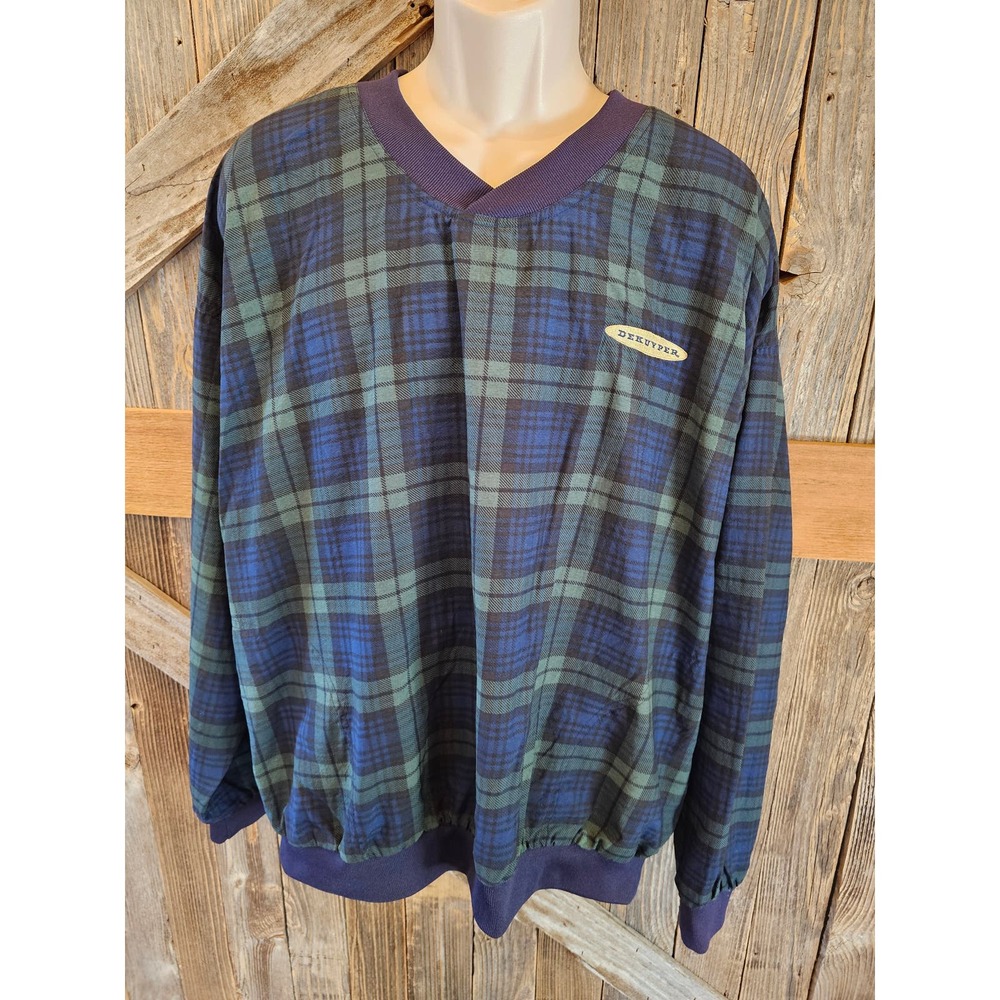 VIntage Dekuyper winner mate golf collection windbreaker plaid pullover XL